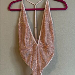 Victoria's Secret Pink Sequin Bodysuit